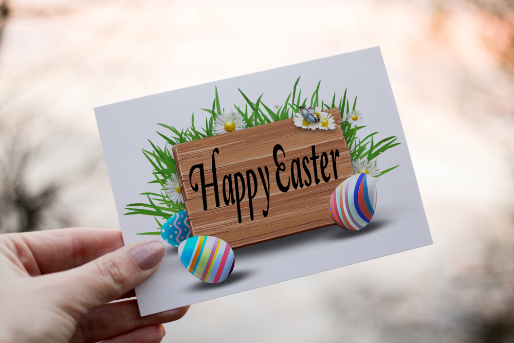 Happy Easter Egg Card, Custom Egg Easter Card